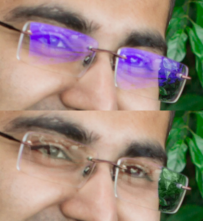 purple glare glasses